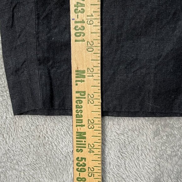 Talbots Chelsea Crop Black Dress Pants Women's 8 100% Linen Lightweight Minimal - Picture 8 of 13